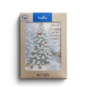Snowy Christmas Tree Holiday Cards, 18 pc